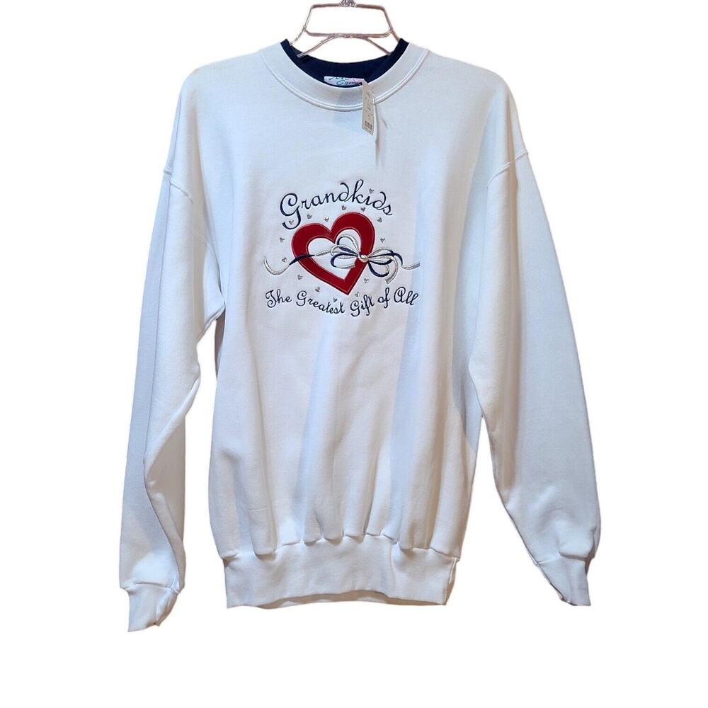 MC Sportswear Grandkids The Greatest Gift of All Heart Sweatshirt White Medium
